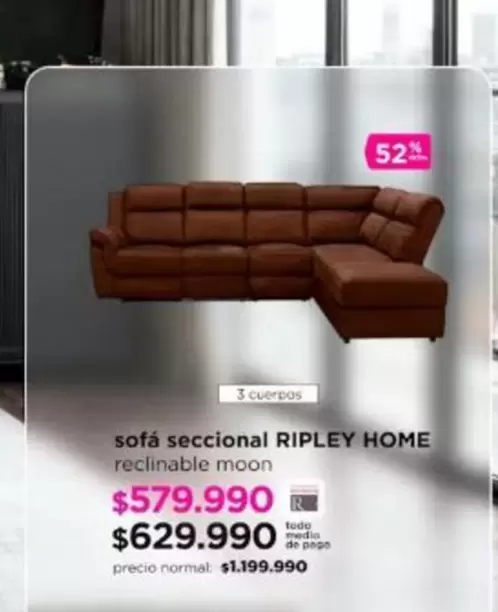 sofá seccional Ripley home