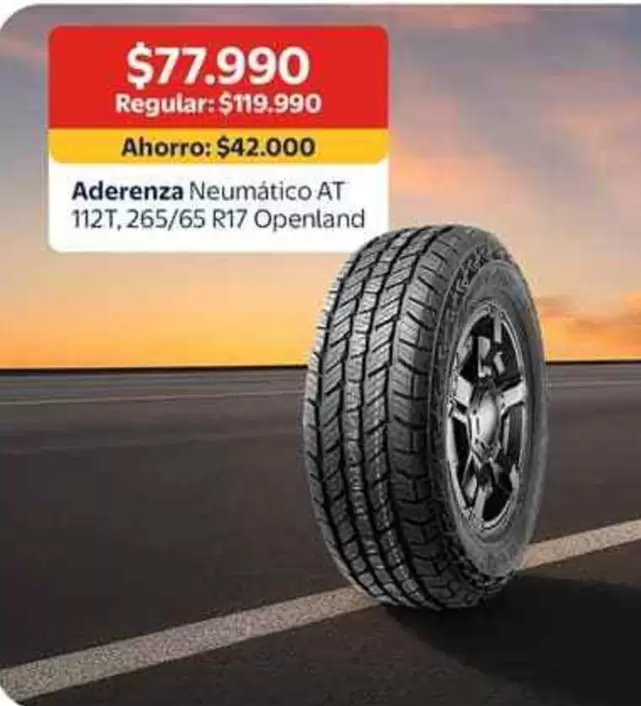 Aderenza Neumático AT 265/65 R17 Openland