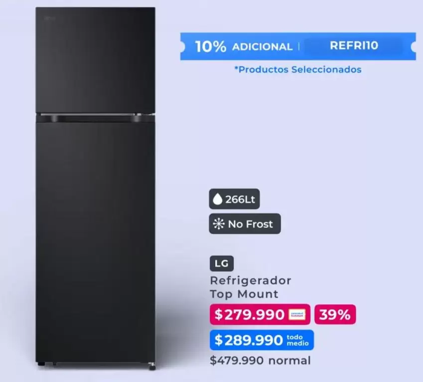 LG - Refrigerador Top Mount