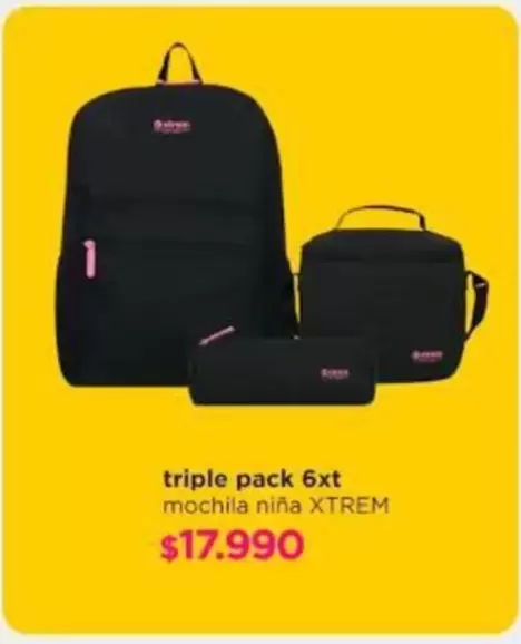 xtrem - Triple Pack 6xt Mochila Niña Xtrem
