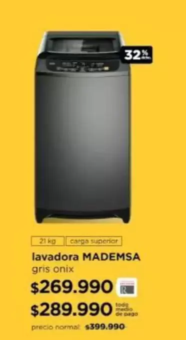 Mademsa - Lavadora Gris Onix