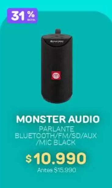 Monster   - Parlante Bluetooth/Fm/SD/Aux