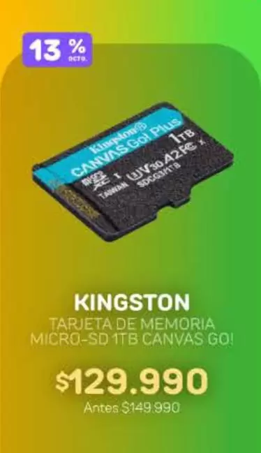 Kingston - Tarjeta De Memoria Micro-SD Ttb Canvas Go!