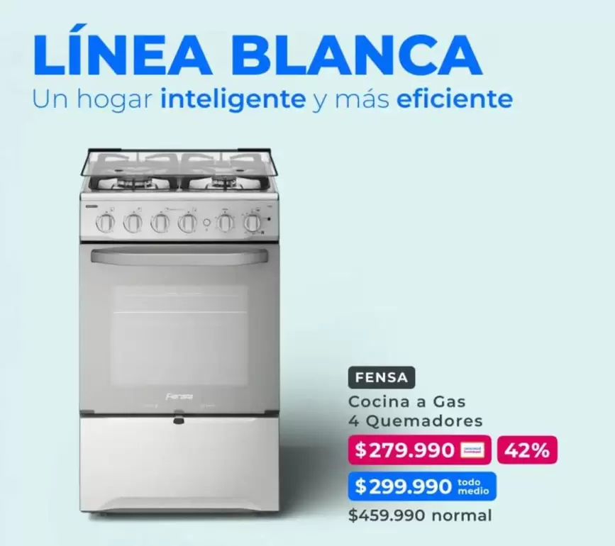 Fensa - Cocina A Gas 4 Quemadores