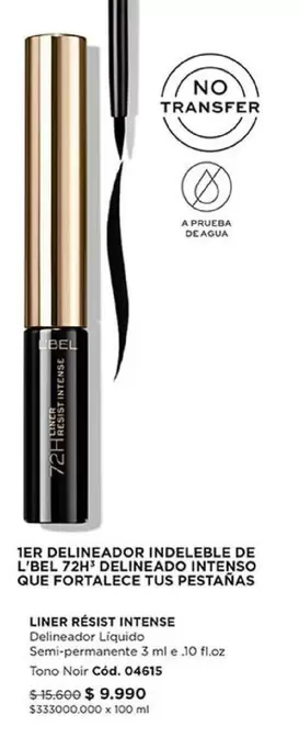1er Delineador Indeble De L'ebl 7in Delineado Intenso Que Fortalece Tus Pestanas