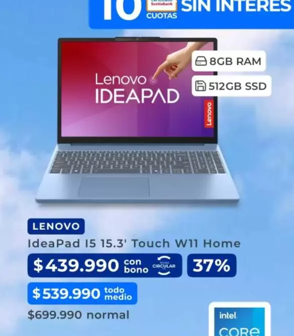 Lenovo - Ideapad I5 15.3' Touch W11 Home