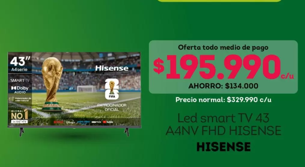 Hisense - Led Smart Tv 43 A4NV FHD