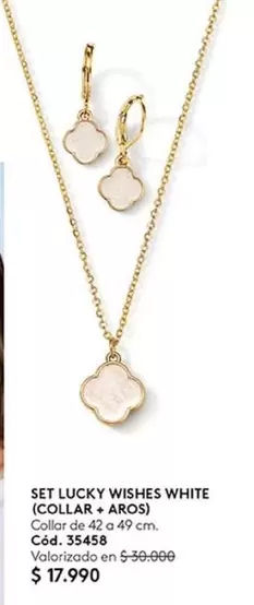 Set Lucky Wishes White (Collar + Aros)