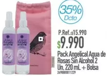 Pack Agua De Rosas Sin Alcohol 2 Un + Bolsa