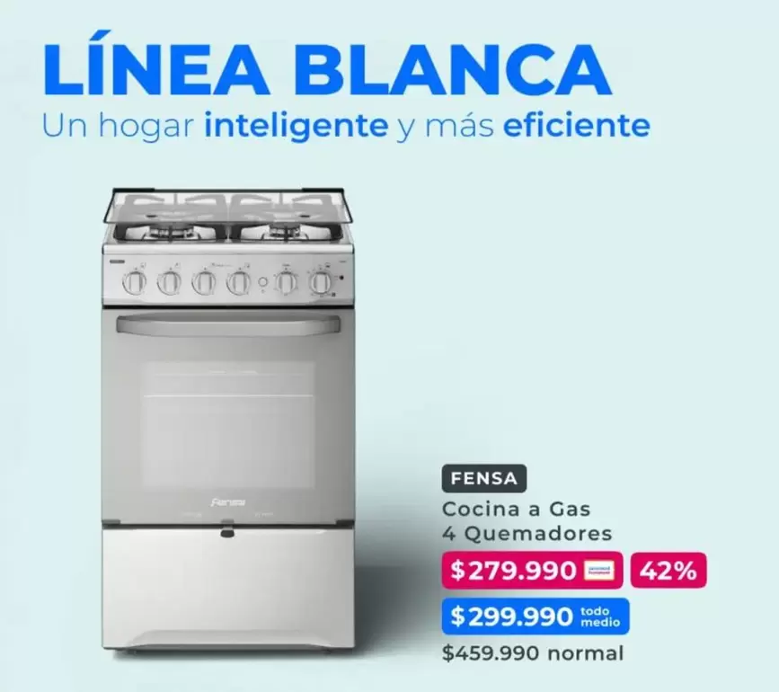 Fensa - Cocina A Gas 4 Quemadores