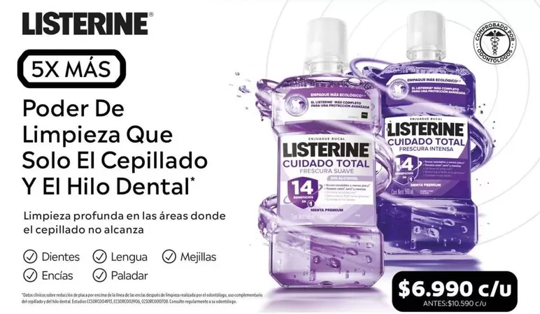 Listerine - Poder De Limpieza Que Solo El Cepillado Y El Hilo Dental