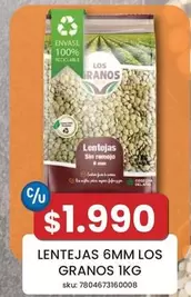 Lentejas 6mm Los Granos 1kg