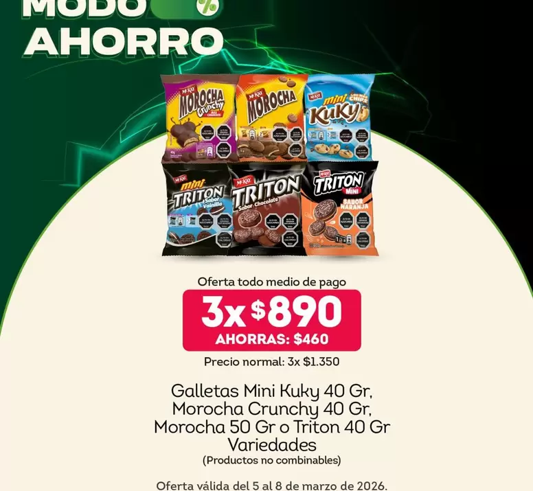 Morocha - Galletas Mini Kurku,  Crunchy,  O Triton 40 Gr