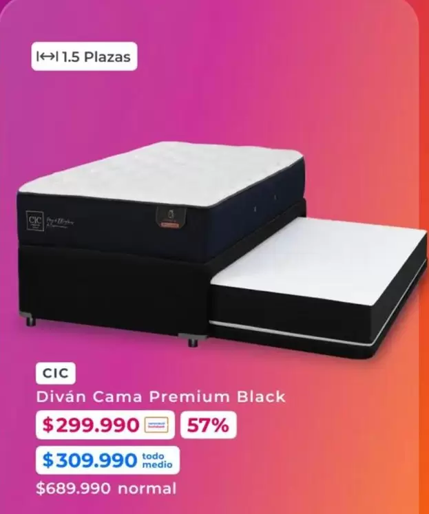 Cic - Diván Cama Premium Black