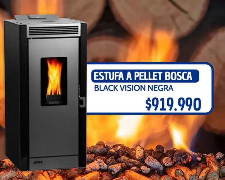 Bosca - Estufa A Pellet Black Vision Negra