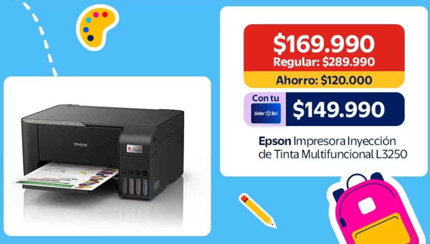 Epson -  Impresora Invección De Tinta Multifuncional L3250