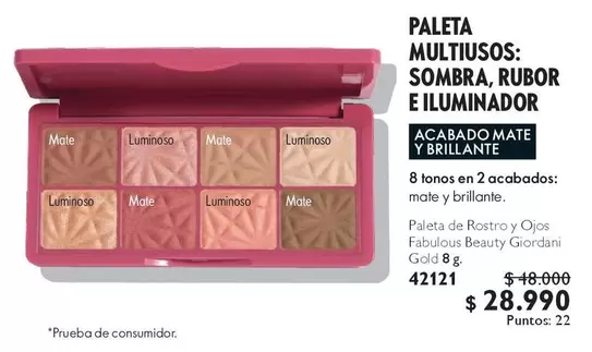 Giordani - Paleta Multiusos: Sombra, Rubor E Iluminador