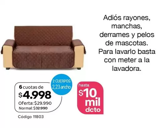 Adiós Rayones, Manchas, Derrames Y Pelos De Mascotas. Para Lavarlo Basta Con Meter A La Lavadora