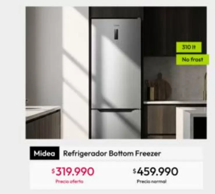 Midea - Refrigerador Bottom Freezer