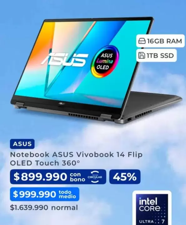 Asus - Vivobook 14 Flip Intel U7 OLED Touch 360°