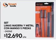 Metal - Limas Madera Y  Con Mango 5 Piezas