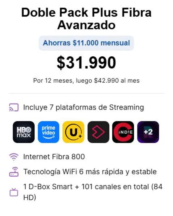 Doble Pack Plus Fibra Avanzado