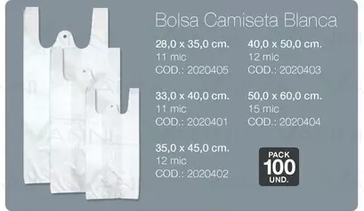 Bolsa Camiseta Blanca