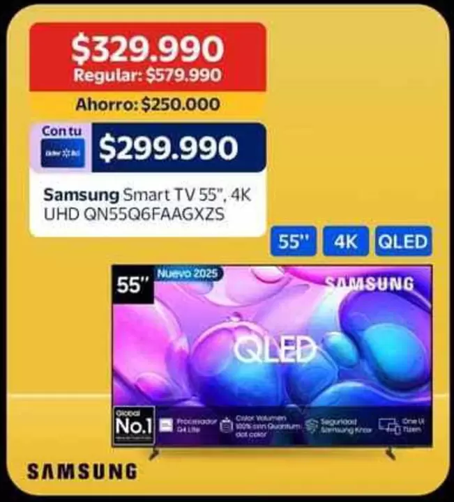 Samsung - Smart TV 55" 4K UHD QN55Q6FAAGXZS
