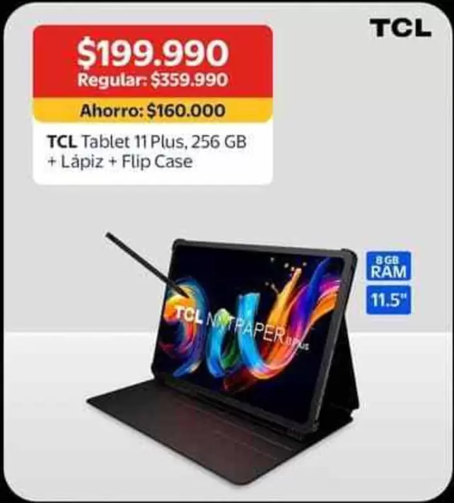 TCL - Tablet 11 Plus + Lapiz + Flip Case