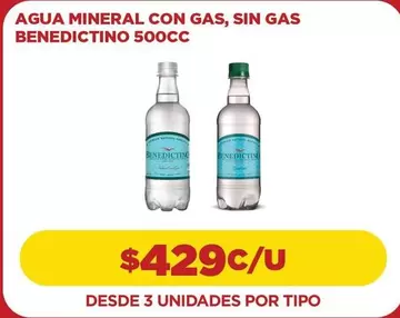 Benedictino - Agua Mineral Con Gas, Sin Gas