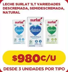 Surlat - Leche  1lt Varie Dades Descremada, Semidescremada, Natural