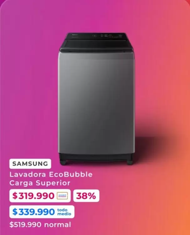Samsung - Lavadora EcoBubble Carga Superior