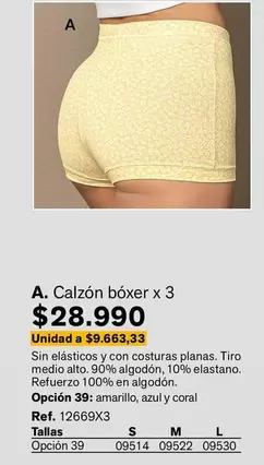 Coral - Calzon Boxer X 3