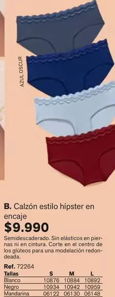 Calzon Estilo Hipster En Encaje