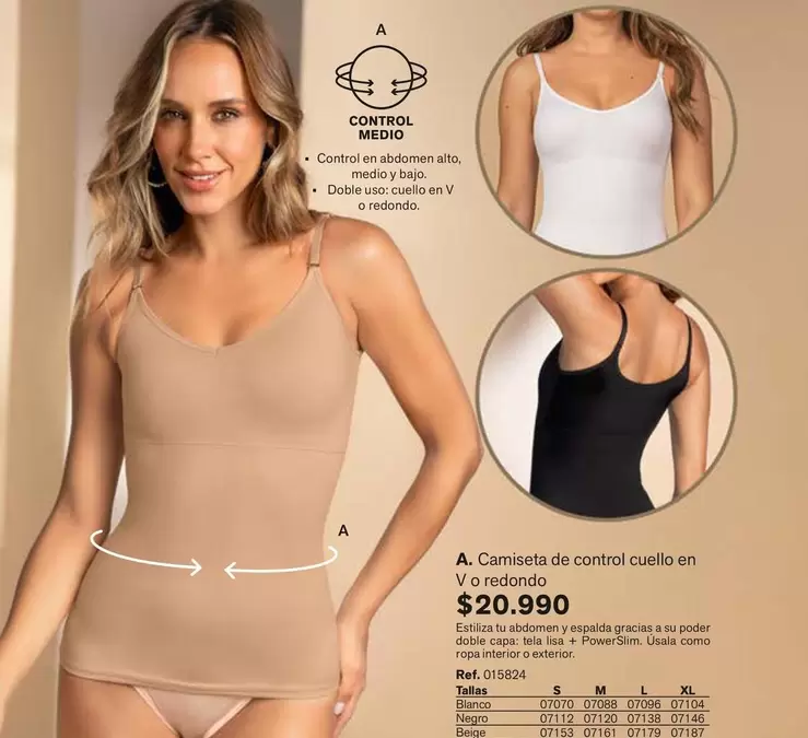 Control - Camiseta De  Cuello En V O Redondo