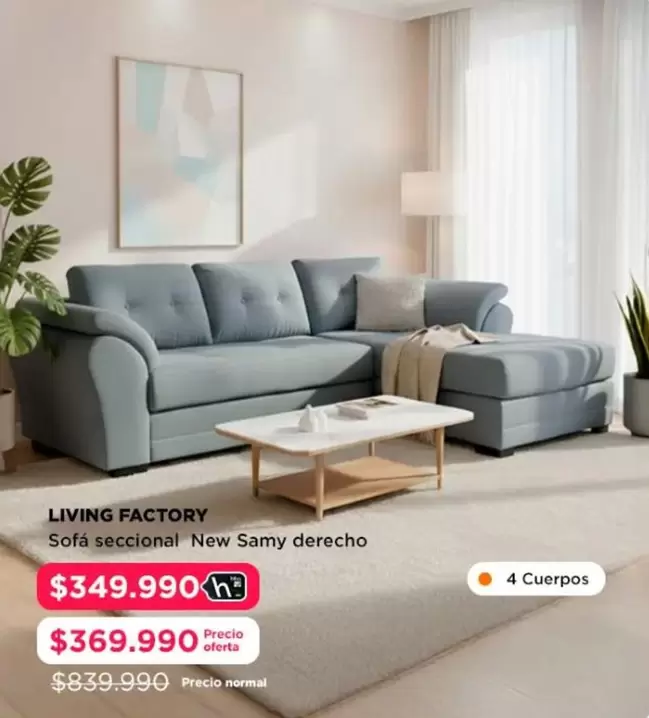 Living Factory Sofá Seccional New Samy Derecho