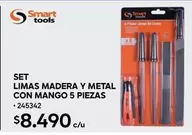 Metal - Limas Madera Y  Con Mango 5 Piezas