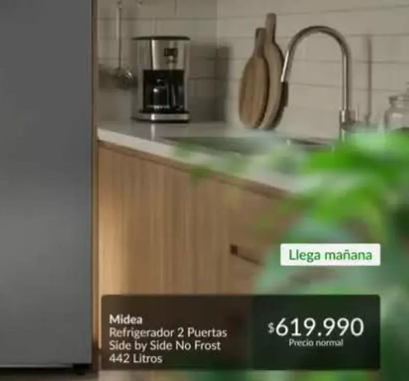 Midea - Refrigerador 2 Puertas Side By Side No Frost 442 Litros