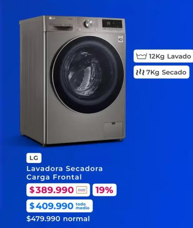 LG - Lavadora Secadora Carga Frontal