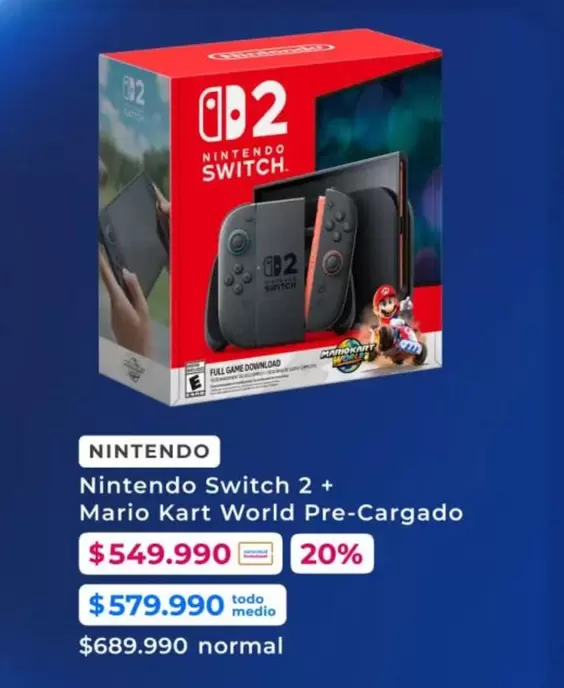 Nintendo Switch 2 + Mario Kart World Pre-Cargado