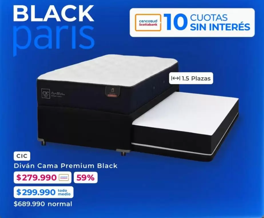 Cic - Diván Cama Premium Black