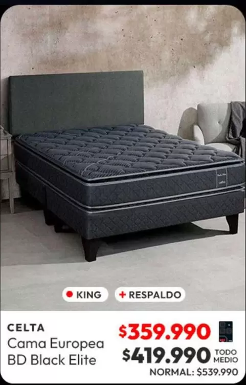 Celta - Cama Europea Bd Black Elite