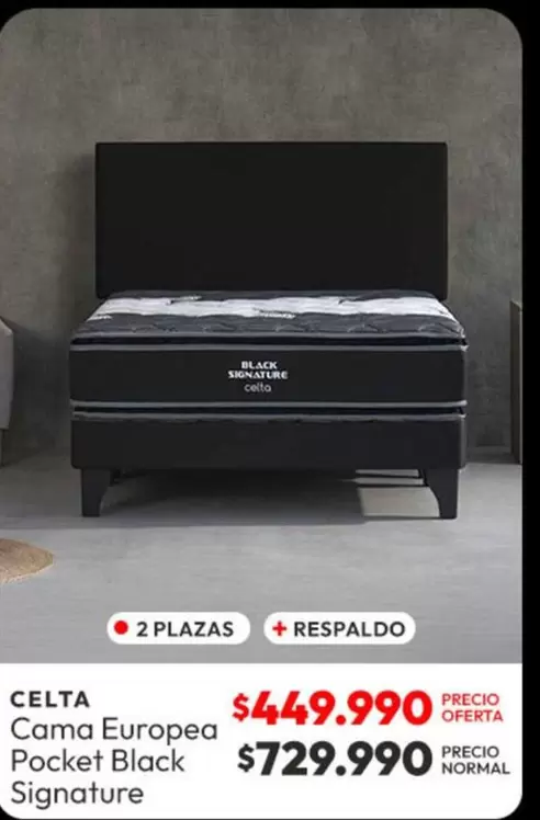Celta - Cama Europea Pocket Black Signature