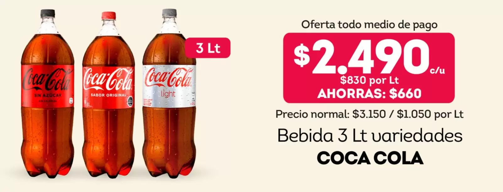 Coca Cola - Bebida 3 Lt
