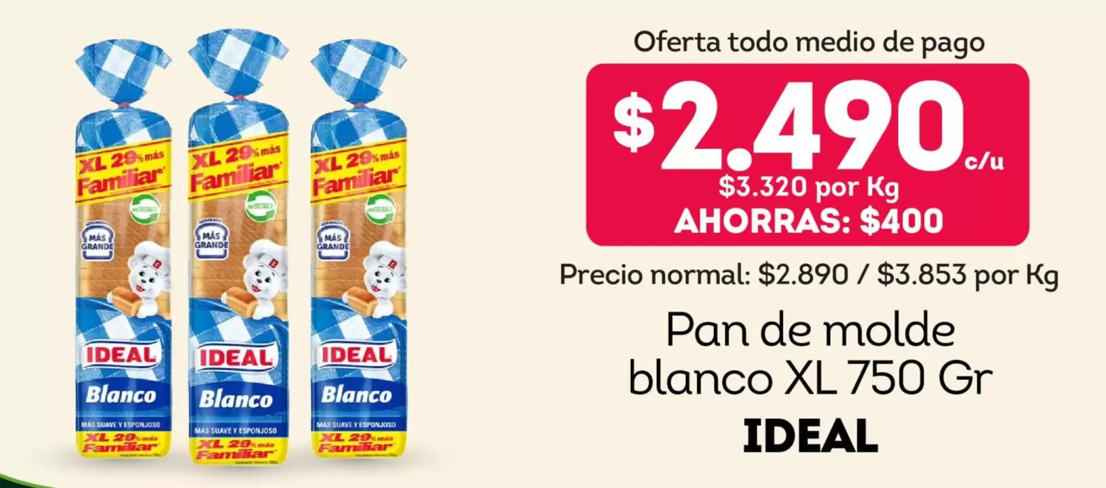 Ideal - Pan De Molde Blanco