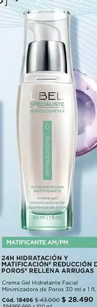 244 Hidratacion Y Matificación Reducción Poros Rellena Arrugas