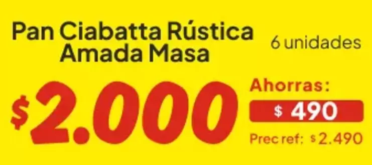 Pan Ciabatta Rustica Amada Masa