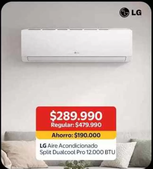 LG - Aire Acondicionado Split Dualcool Pro 12,000 BTU