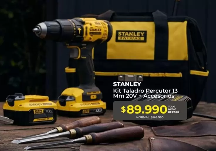 Stanley - Kit Taladro Percutor 13 Mm 20v + Accesorios