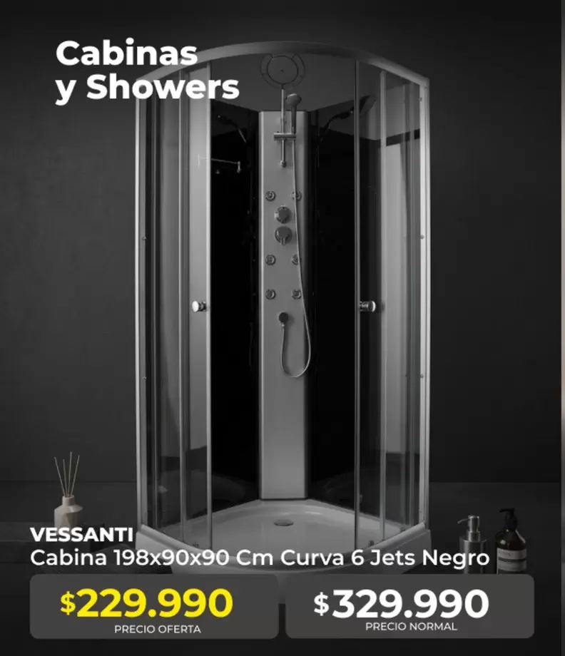 Vessanti - Cabina 198x90x90 Cm Curva 6 Jets